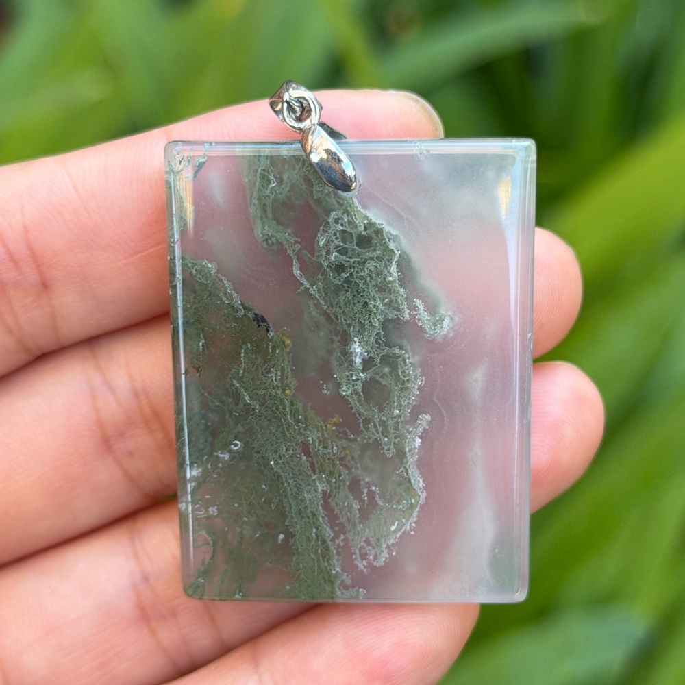 Sterling Silver 925 Stamped Rectangular Transluce… - image 8